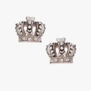 Juicy Couture Silver Crown Stud Earrings